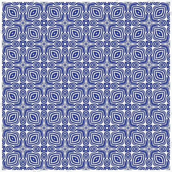 نمط هندسي متكرر باللونين الأزرق والأبيض يشبه الزخارف المغربية التقليدية.