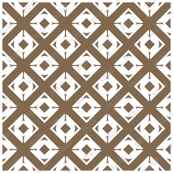 نمط هندسي بأشكال ماسية بنية على خلفية بيضاء.