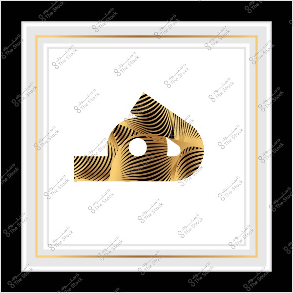 صورة لأحرف عربية مزخرفة بتصميم ذهبي وأنيق داخل إطار.