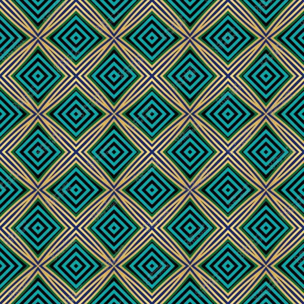 نقش هندسي متماثل بألوان الأزرق والبيج يتكون من مربعات متداخلة