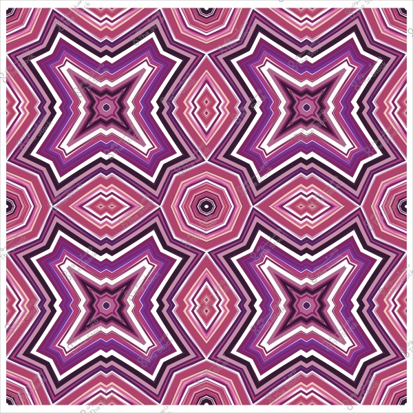 نمط هندسي بتصميم نجمي وخماسي بألوان وردية وبنفسجية.