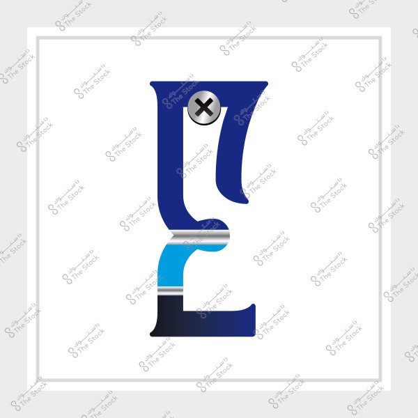 تصميم فني يجمع بين ألوان الأزرق والأبيض في شكل إبداعي.