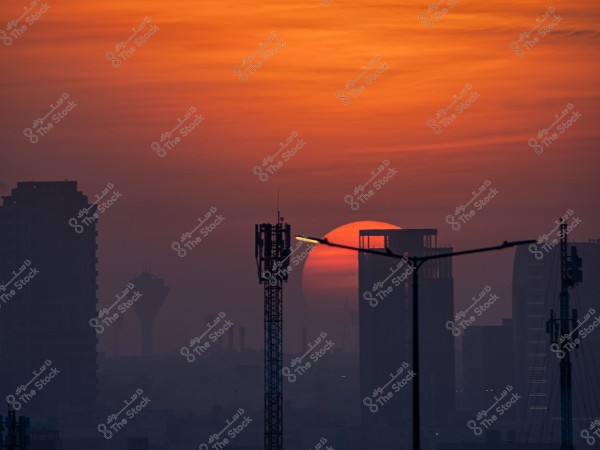 أبراج مدينة الرياض مع شروق الشمس