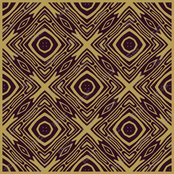 نمط هندسي متكرر بالألوان البني والذهبي مع أشكال ماسية وخطوط منحوتة.