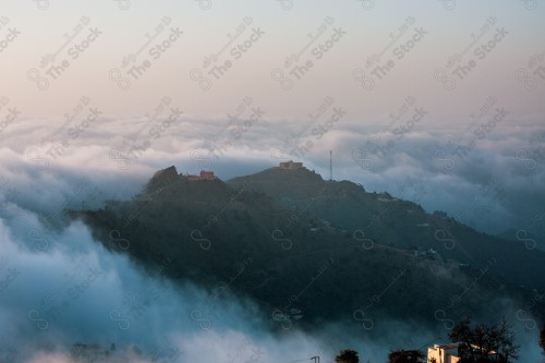 A snapshot showing the Black Mountain in the Jazan region in the south of the Kingdom of Saudi Arabia, historical and tourist landmarks, mountain heights, Jazan mountains, mountainous nature in Jazan