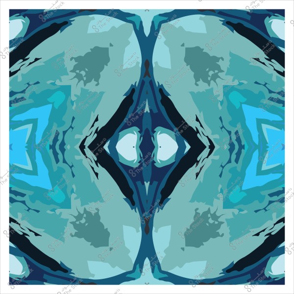 Symmetrical abstract pattern in blue and green colors