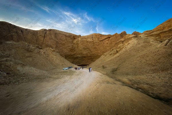 A shot of Hit Cave, located in the Riyadh region, mountains and rocks, caves.