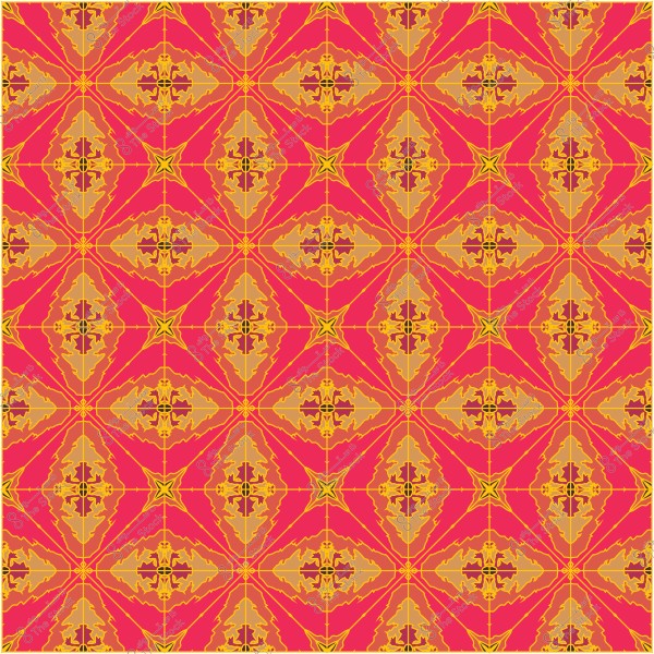 تصميم هندسي بنمط متكرر بألوان ذهبية وزهرية.