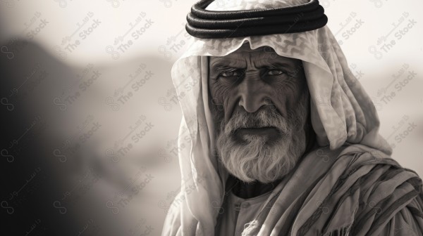 .Saudi man expressing heritage and history in Saudi clothes made By AI