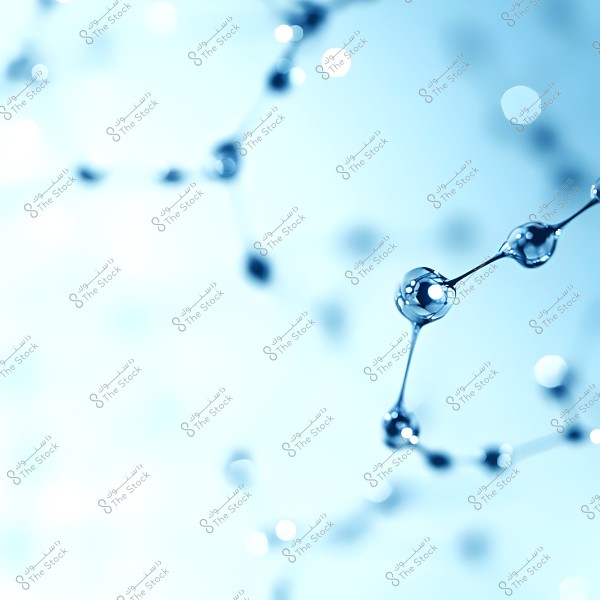 An abstract image depicting interconnected molecules in a 3D style against a light blue background. The focus is on the highlighted molecules in the foreground while the rest appear blurred and fade into the background.
