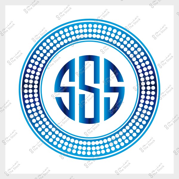 Logo design with the letters SSS inside a decorative blue circle.