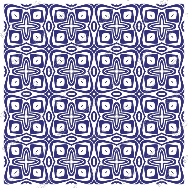 نمط هندسي بأشكال متكررة بالأزرق والأبيض.