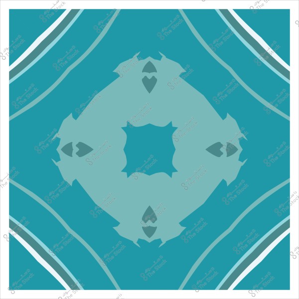 تصميم هندسي بأشكال متماثلة بألوان زرقاء مختلفة.