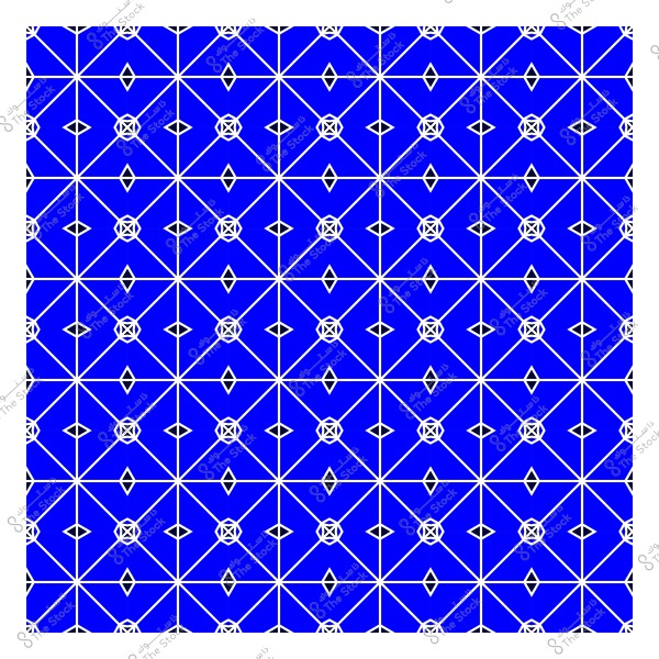 نمط هندسي مزخرف باللون الأزرق والأبيض بتصميم متكرر.