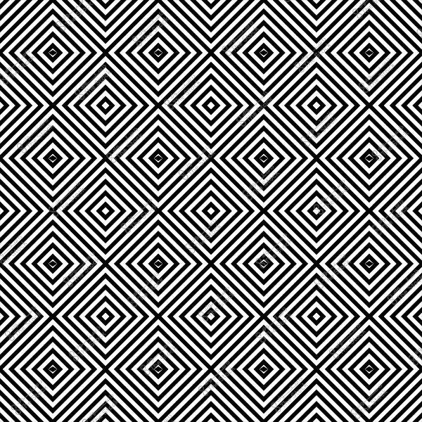 نمط هندسي مكون من خطوط سوداء وبيضاء متكررة تشكل أشكال مربعات ماسية.