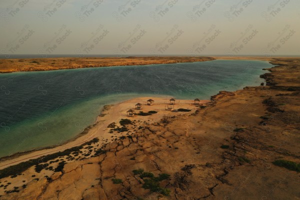 Aerial image of one the breathtaking islands of Jazan