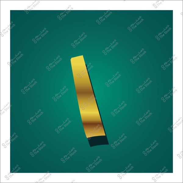 رمز باللون الذهبي على خلفية خضراء داكنة.