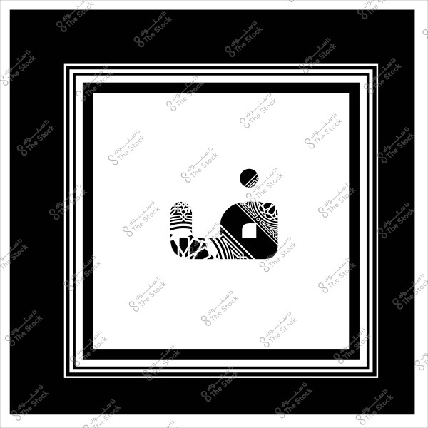 صورة توضح حرف "ف" باللغة العربية بتصميم زخرفي معقد, باللونين الأسود والأبيض, محاط بإطار مزخرف بحدود متتالية.

-