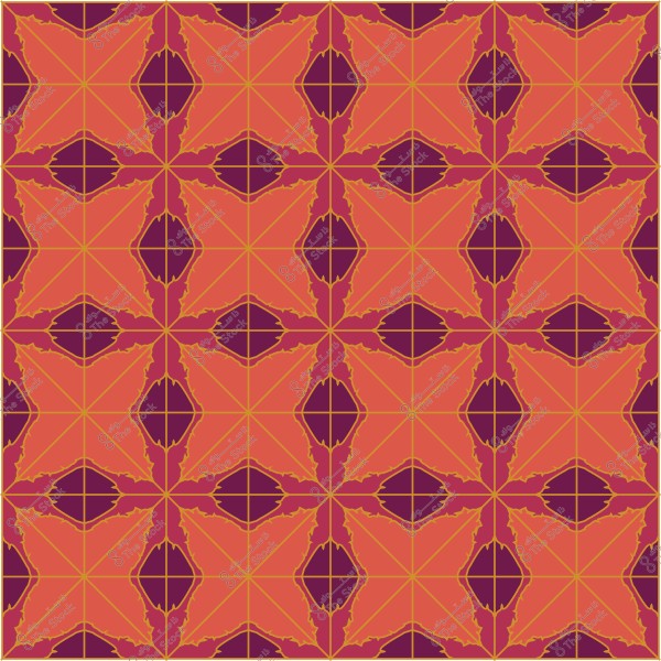 نمط متكرر ملون باللون البرتقالي والأرجواني الداكن يشبه الفسيفساء الهندسية.