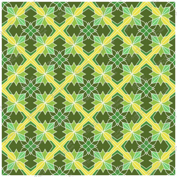 تصميم زخرفي إسلامي بخلفية خضراء داكنة, يتضمن أشكال هندسية متكررة بتدرجات اللون الأخضر والأصفر والأبيض, مع نجوم ثمانية الأطراف وتفاصيل متناظرة ومعقدة.

-