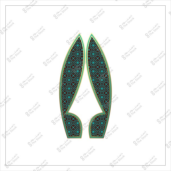 تصميم نمط إسلامي هندسي على شكل متماثل بخلفية بيضاء.