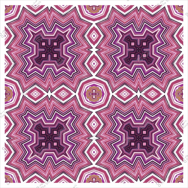 نمط هندسي متماثل بألوان وردية وأرجوانية يتكون من أشكال نجمية متداخلة.