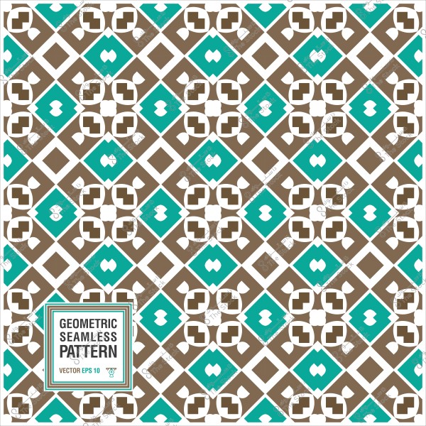 نمط هندسي متكرر بأشكال مربعة باللونين البني والتركوازي.