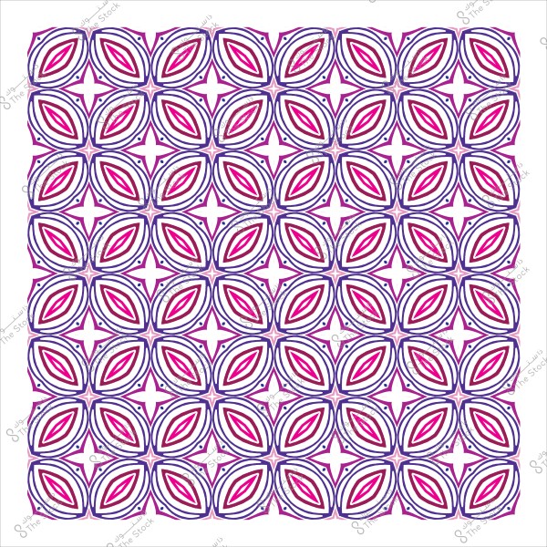 نمط هندسي بأشكال متكررة متشابكة باللونين الوردي والبنفسجي.