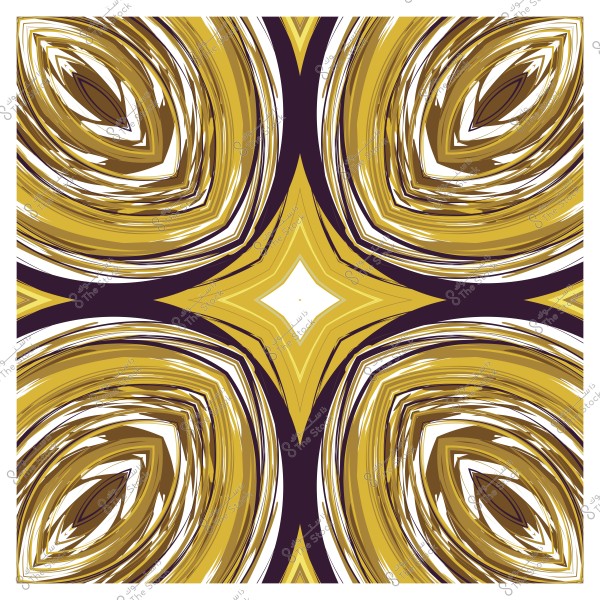 تصميم زخرفي بنمط دائري متكرر وألوان بنية وذهبية.