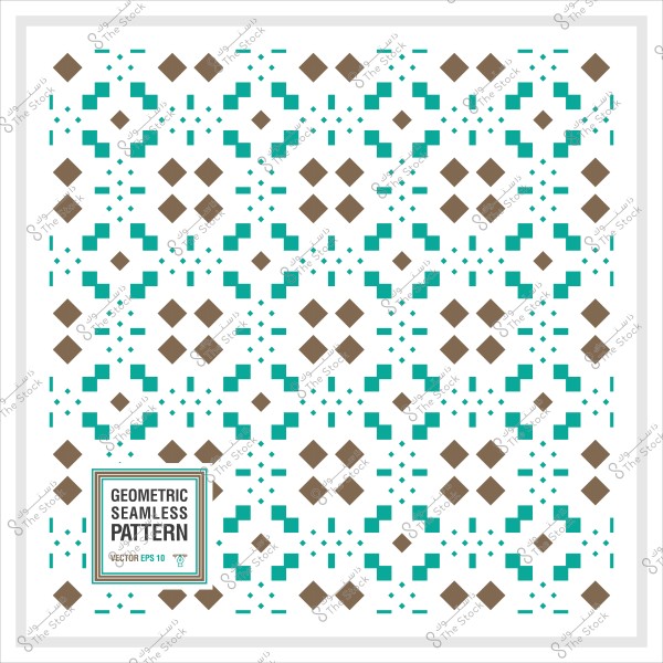 نمط هندسي متكرر بألوان البني والأزرق السماوي.