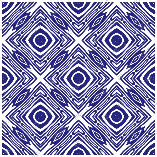 Blue and white geometric pattern consisting of repeating diamond shapes.