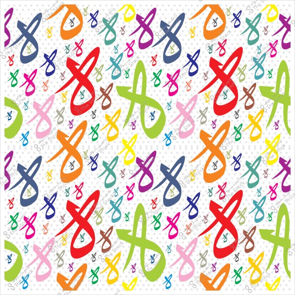 نمط متكرر من الحروف الأبجدية الإنجليزية "A" بألوان متعددة على خلفية بيضاء.