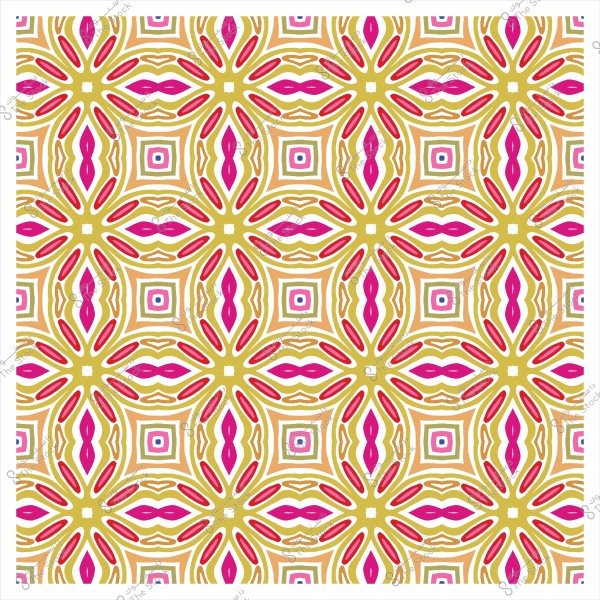 نمط هندسي بألوان زهرية وذهبية يتكرر بشكل متناظر.
