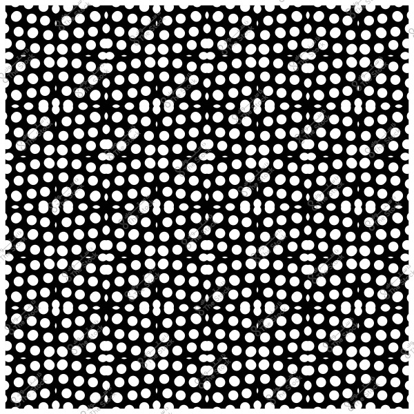Pattern design consisting of evenly distributed white dots on a black background.