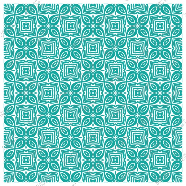 A pattern of repeated geometric shapes in blue and white, resembling Islamic motifs.