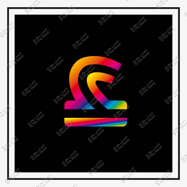 شعار ملون بتدرجات زاهية على خلفية سوداء.