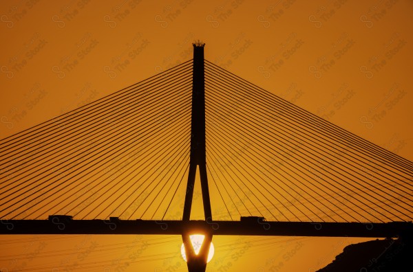 A sunset shot on the suspension bridge, Riyadh, Saudi Arabia, bridges and landmarks.