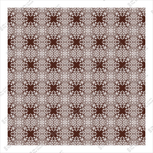 نقش زخرفي هندسي بني على خلفية بيضاء بتصميم متكرر.