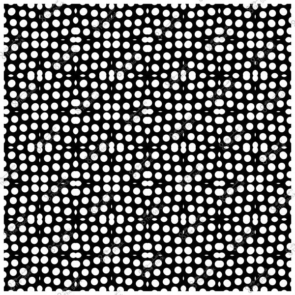 Repeating pattern of white dots on a black background.