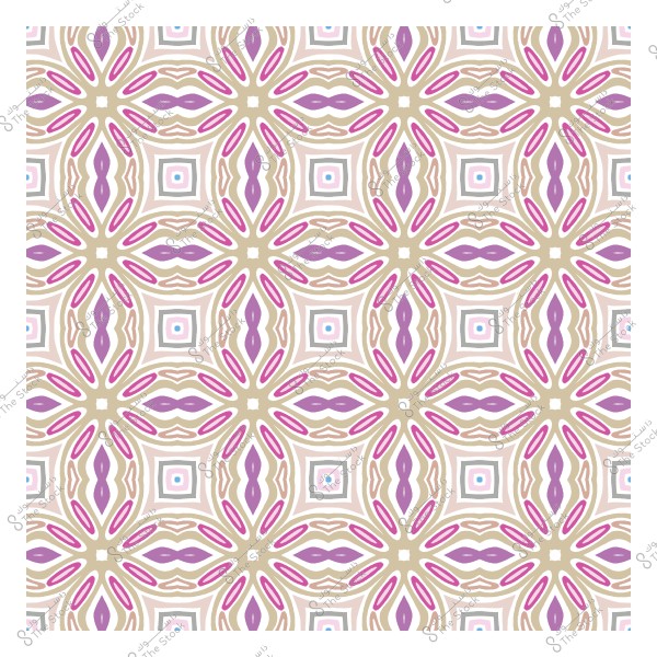 نمط هندسي ذو أشكال دائرية وزهرية وألوان متعددة بتصميم متكرر.