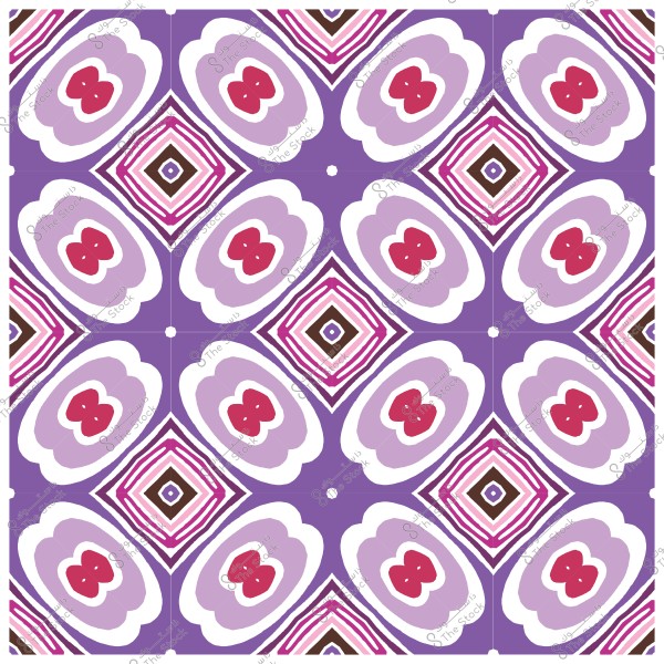 نمط هندسي بألوان أرجوانية ووردية مع أشكال مكررة.