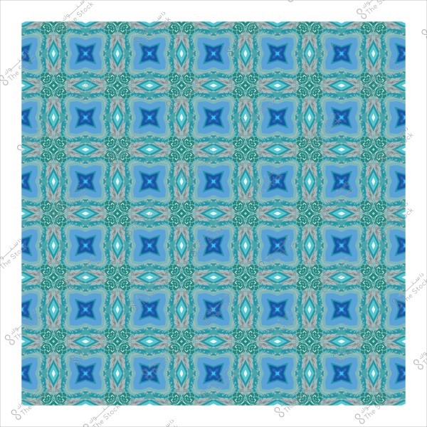 نمط هندسي ملون بالأزرق والفيروزي, يظهر بشكل متكرر في تصميم متجانس.