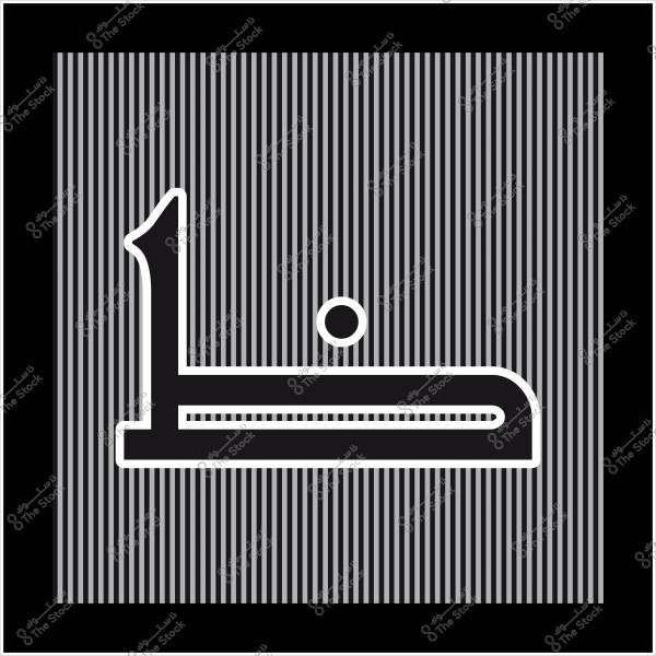 حرف "ظ" باللغة العربية بخط حديث وبخلفية مخططة.