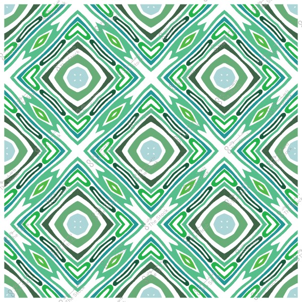 نمط هندسي بألوان خضراء وبيضاء يشكل أشكال ماسية متكررة.