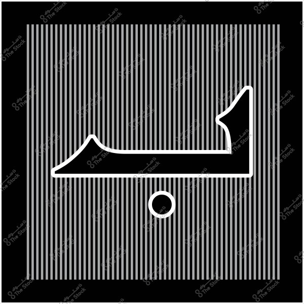 حرف الباء باللغة العربية مصمم بأسلوب فني بخطوط رأسية باللون الأبيض والأسود.

-