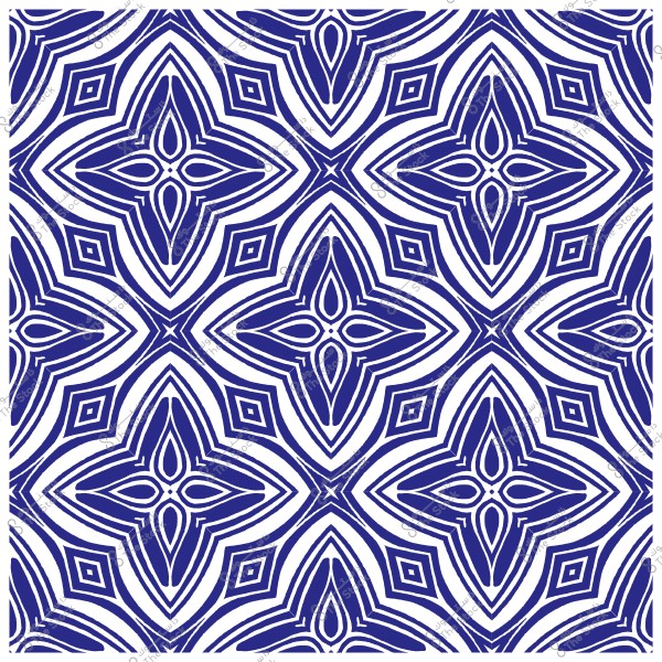 Dark blue geometric pattern inspired by Islamic motifs featuring repeating star-shaped designs.
