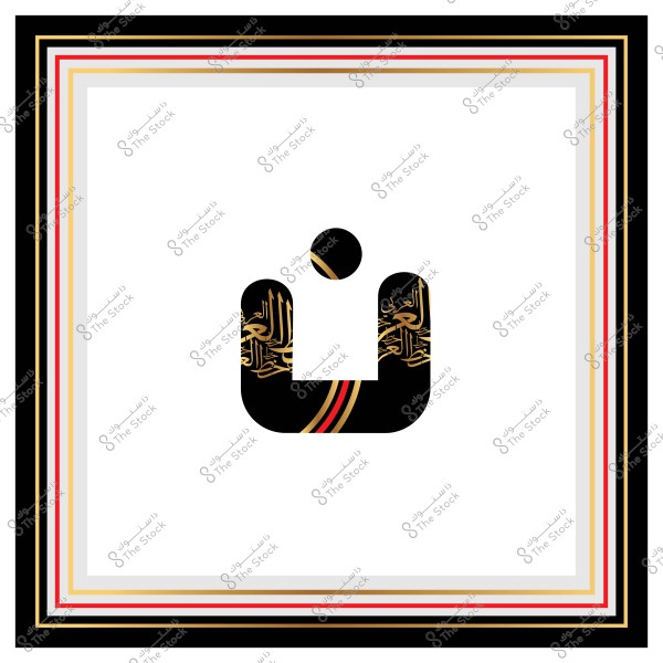 شعار معاصر يتكون من عناصر مستديرة باللون الأسود تحتوي على نقوش ذهبية عربية وزخرفة بألوان الأحمر والأبيض والذهبي. المحيط الخارجي مؤطر بألوان الأسود والأحمر والذهبي والأبيض.

-