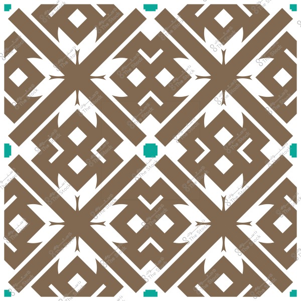 نمط زخرفي هندسي بني وأبيض متداخل بتصميم متكرر.