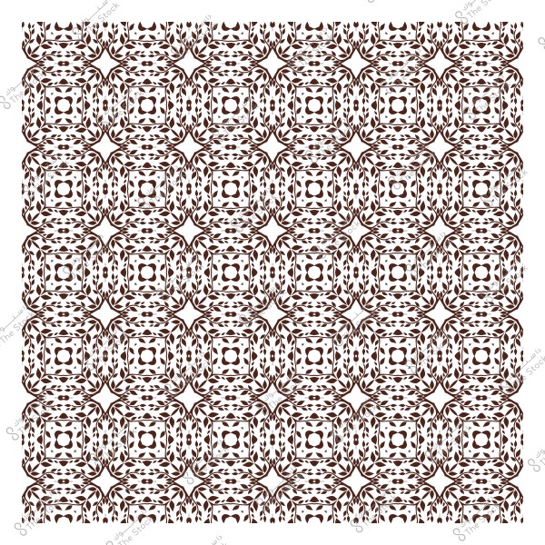 نمط متكرر ثلاثي الأبعاد باللون البني بتصميم هندسي تقليدي.