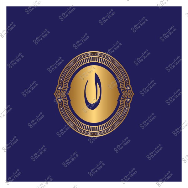 Ornate design with a golden letter "N" on a dark blue background.